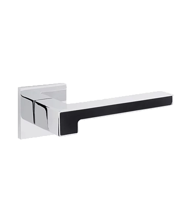 Ручки стандарт Ручка дверная Code Deco на квадратном основании H-30120-A-CR/B сатинированный хром 